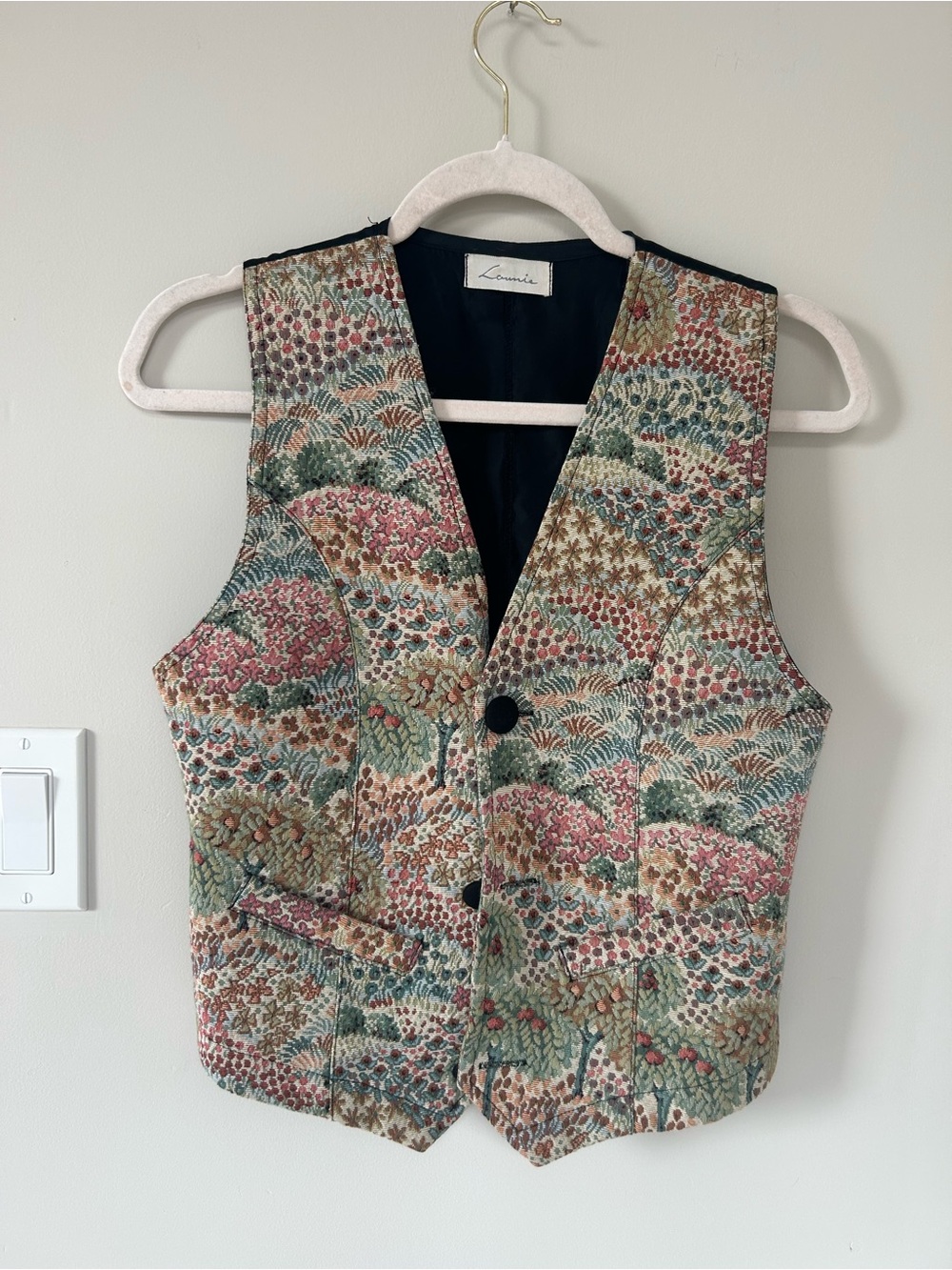 Vintage Japanese Lounie Floral Brocade Vest